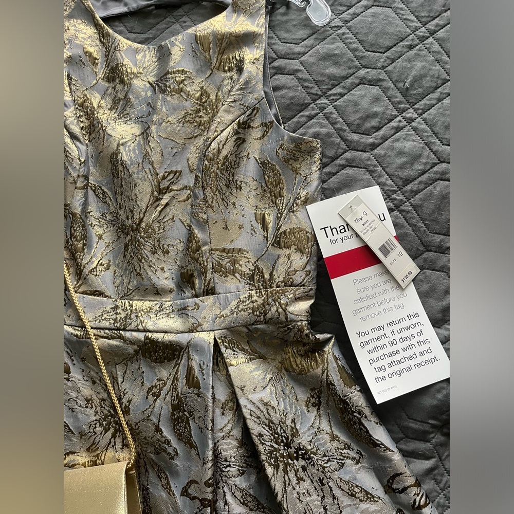 Eliza j Gold and grey dress size 12